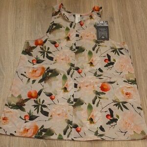 Oiselle Floral Sleeveless Top in Peach & Green